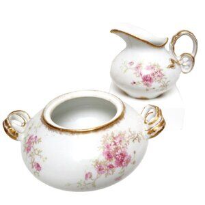 Antique CH Field Haviland Limoges GDA France Porcelain Cream Pitcher/Sugar Dish